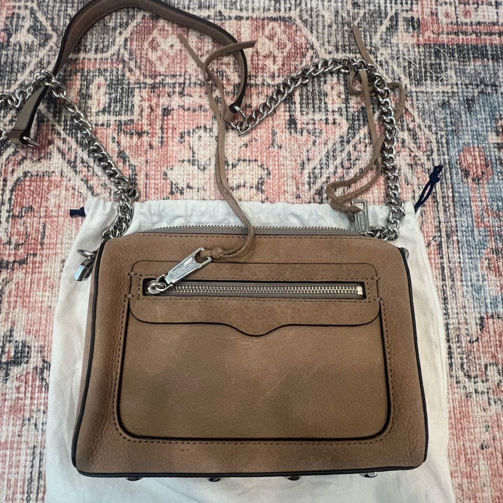 Avery Suede Crossbody Bag Studded Zip | Rebecca Minkoff